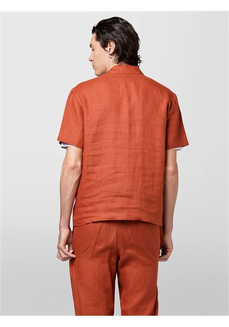 Alpha Studio camicia in lino color ruggine a maniche corte ALPHA STUDIO | CAMICIE | AU-5375L1011